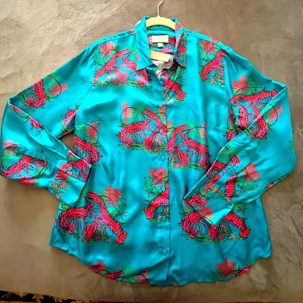 J. Crew Collection silk blouse size 14 fits like a large/ 10-12.